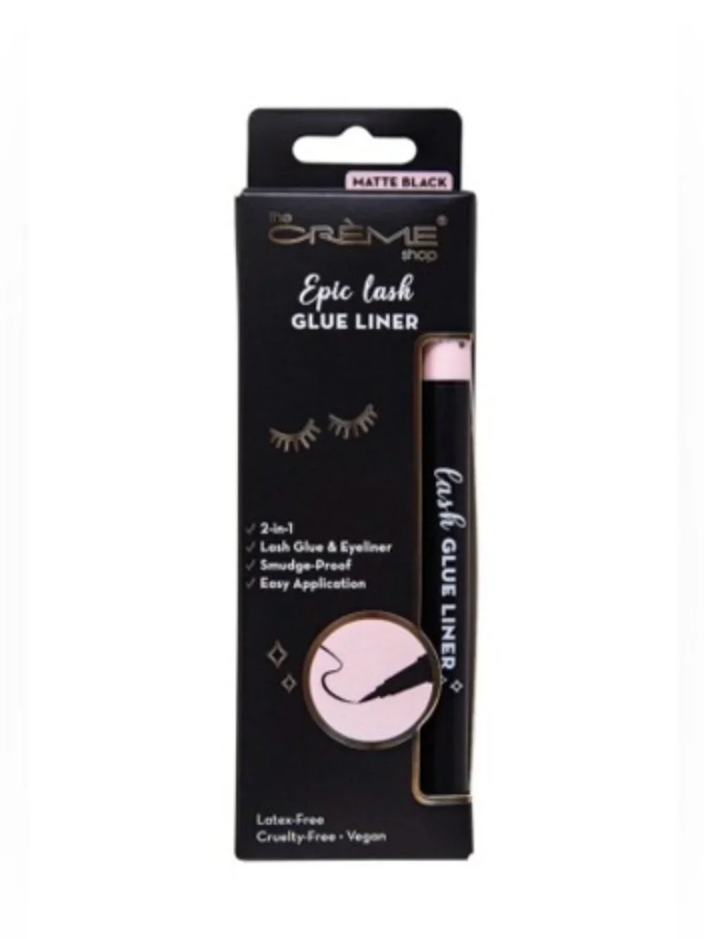 The Creme Shop Epic Lash Glue & Eyeliner Matte Black NIB